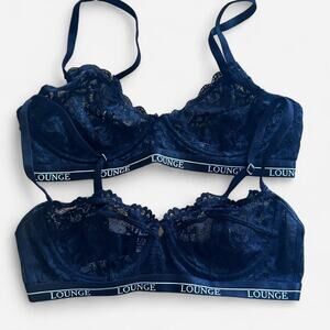 Two Lounge black lace bralette's‎ size 34c EUC